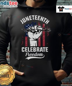 Nice Juneteenth Celebrate Freedom hoodie featuring the American flag design, perfect for celebrating Juneteenth.