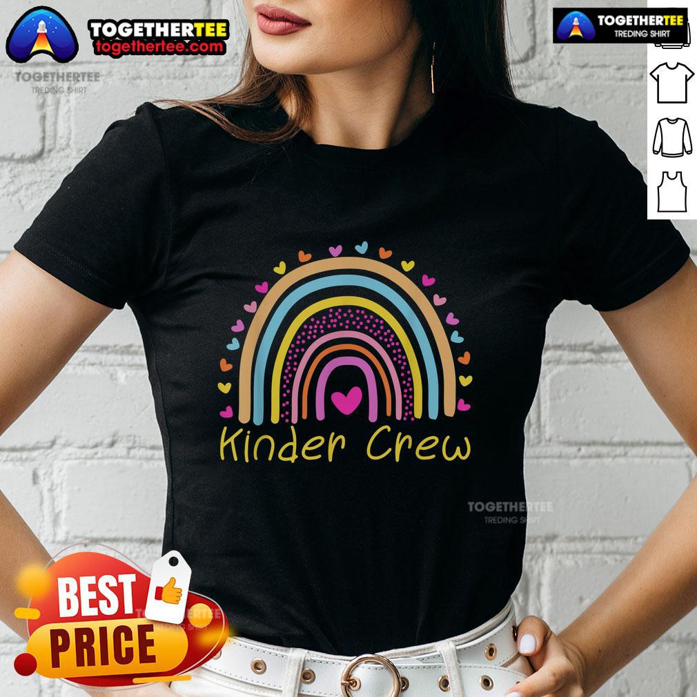 Nice Kinder Crew Kindergarten Teacher Rainbow Heart Ladies Tee Nice Kinder Crew Kindergarten Teacher Rainbow Heart Ladies Tee - vibrant design perfect for passionate educators.