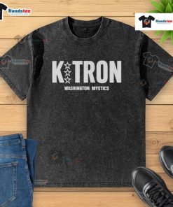 Alt Text: Nice Kitron Washington Mystics washed t-shirt featuring vibrant team colors and logo, perfect for fans.