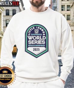 2025 Little League Baseball World Series sweatshirt featuring the Williamsport logo, perfect for fans and players.