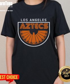 1974 Los Angeles Aztecs ladies tee featuring vintage design, perfect for soccer fans and retro apparel enthusiasts.