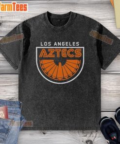 Vintage 1974 Los Angeles Aztecs washed t-shirt showcasing retro soccer style and vibrant team colors.