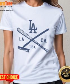 Los Angeles Dodgers nostalgia stadium ladies tee showcasing vintage team spirit and classic baseball style.