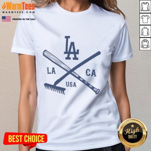 Los Angeles Dodgers nostalgia stadium ladies tee showcasing vintage team spirit and classic baseball style.