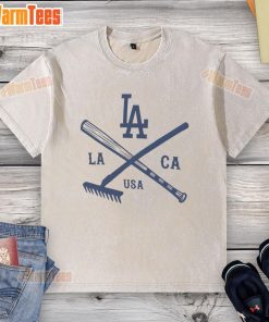 Los Angeles Dodgers nostalgia stadium washed t-shirt showcasing vintage team logo in a casual style.