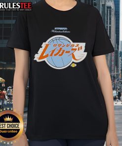 Los Angeles Lakers Hyperfly Katakana 2025 All-Star Game ladies tee featuring bold team graphics and a stylish design.