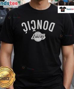 Nice Luka Doncic Los Angeles Lakers Invert Upside T-Shirt featuring bold graphics and vibrant colors for fans.