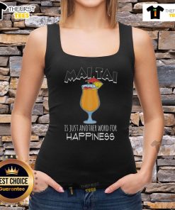 Colorful 'Nice Maitai Is Just Another Word For Happiness' tank top displayed on a wooden background, perfect for summer vibes.