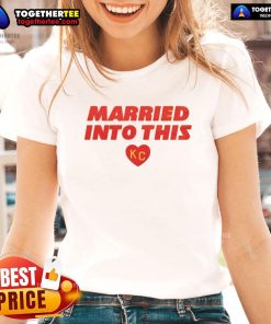 Stylish Kansas City ladies tee featuring 'Nice Married Into This' design, perfect for proud Kansas City fans.
