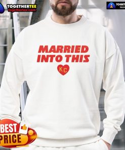 Cozy Kansas City sweatshirt with 'Nice Married Into This' design, perfect for showing off local pride and style.