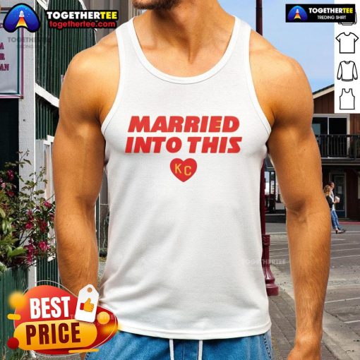 Stylish Kansas City tank top with 'Nice Married Into This' design, perfect for casual wear and showing local pride.