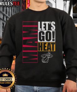Alt Text: Nice Miami Heat Let's Go Sweatshirt in vibrant red, perfect for fans to show support during games.