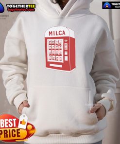 Stylish Nice Milca Vintage Vending Machine Hoodie, featuring retro design and vibrant colors, perfect for casual wear.