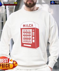Nice Milca Vintage Vending Machine Sweatshirt, featuring a retro design and vibrant colors, perfect for casual wear.