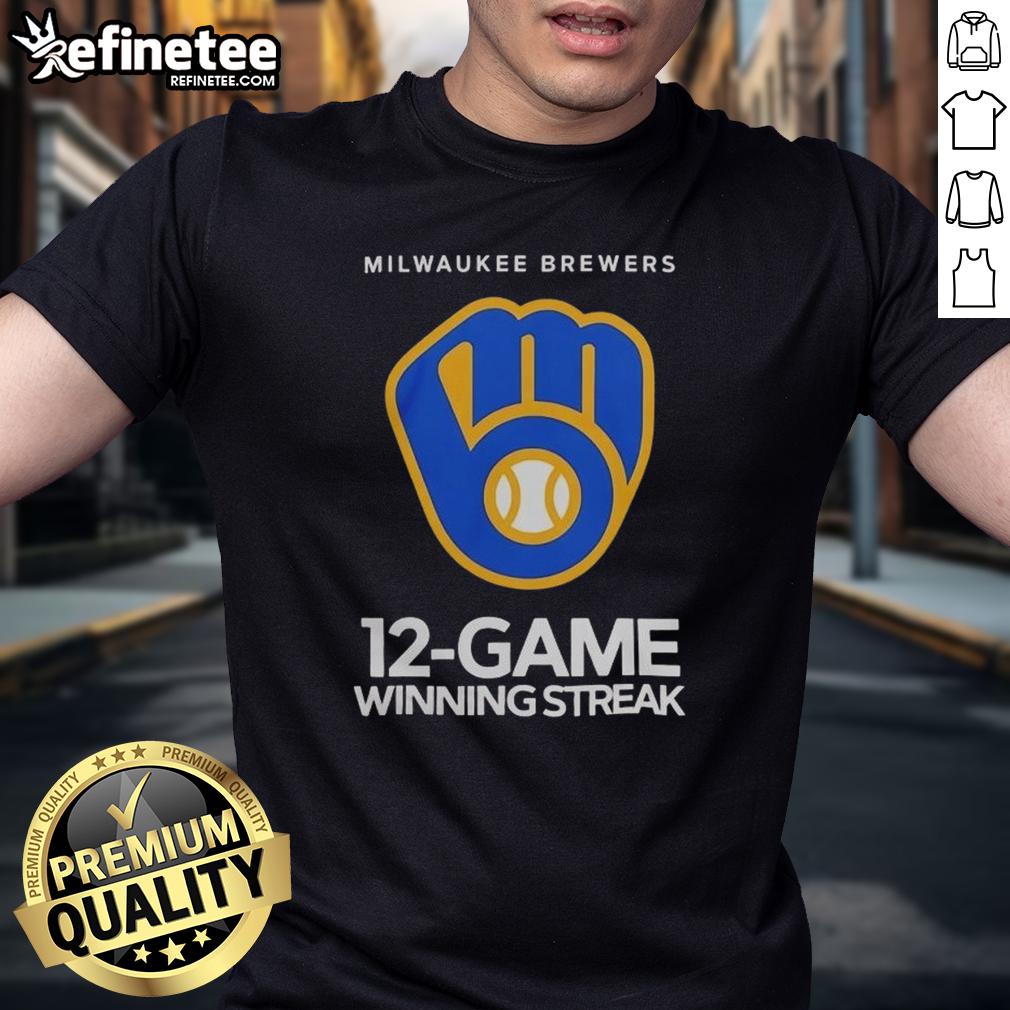 Nice Milwaukee Brewers 12 Game Winning Streak T Shirt Nice Milwaukee Brewers 12-Game Winning Streak T-Shirt featuring team colors and logo, perfect for fans celebrating the streak.