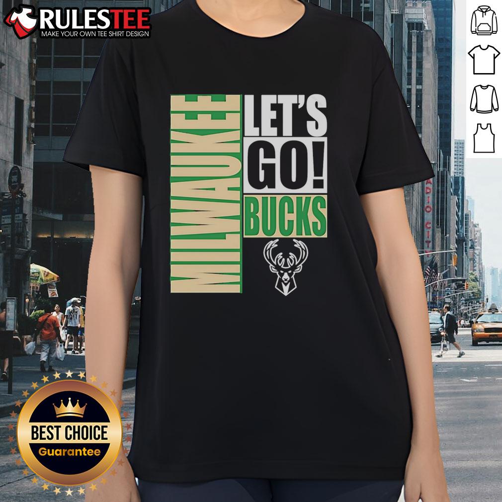 Nice Milwaukee Bucks Let'S Go Design Ladies Tee Stylish Milwaukee Bucks 'Let's Go' design ladies tee featuring vibrant team colors and a trendy fit.
