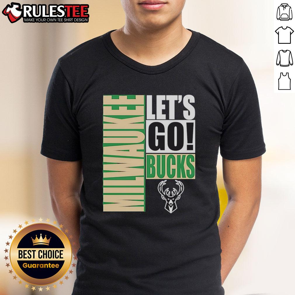 Nice Milwaukee Bucks Let'S Go Design T Shirt Alt Text: Nice Milwaukee Bucks Let's Go design T-shirt featuring team colors and logo, perfect for basketball fans.