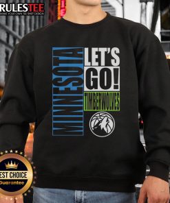 Nice Minnesota Timberwolves 'Let's Go' sweatshirt featuring team colors and logo, perfect for fans and casual wear.