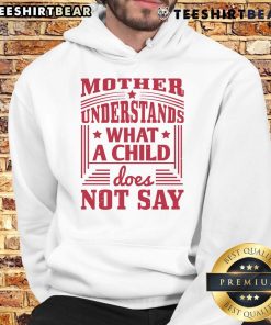 Nice mother in a hoodie understands what a child does not say, showcasing love and connection in a warm family moment.