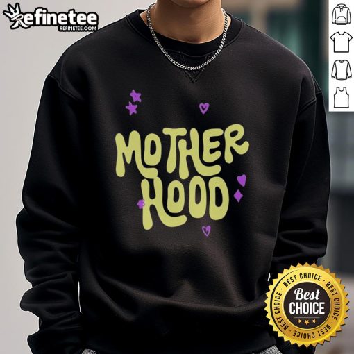 Nice Motherhood purple sweatshirt, perfect for stylish moms, featuring a cozy design and comfortable fit.