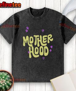 Nice Motherhood Purple Washed T-Shirt featuring a relaxed fit and soft fabric, perfect for stylish moms.