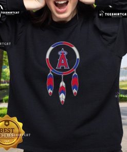 Alt Text: Nice Native American Indians X Los Angeles Angels baseball sweatshirt featuring vibrant graphics and comfortable design.