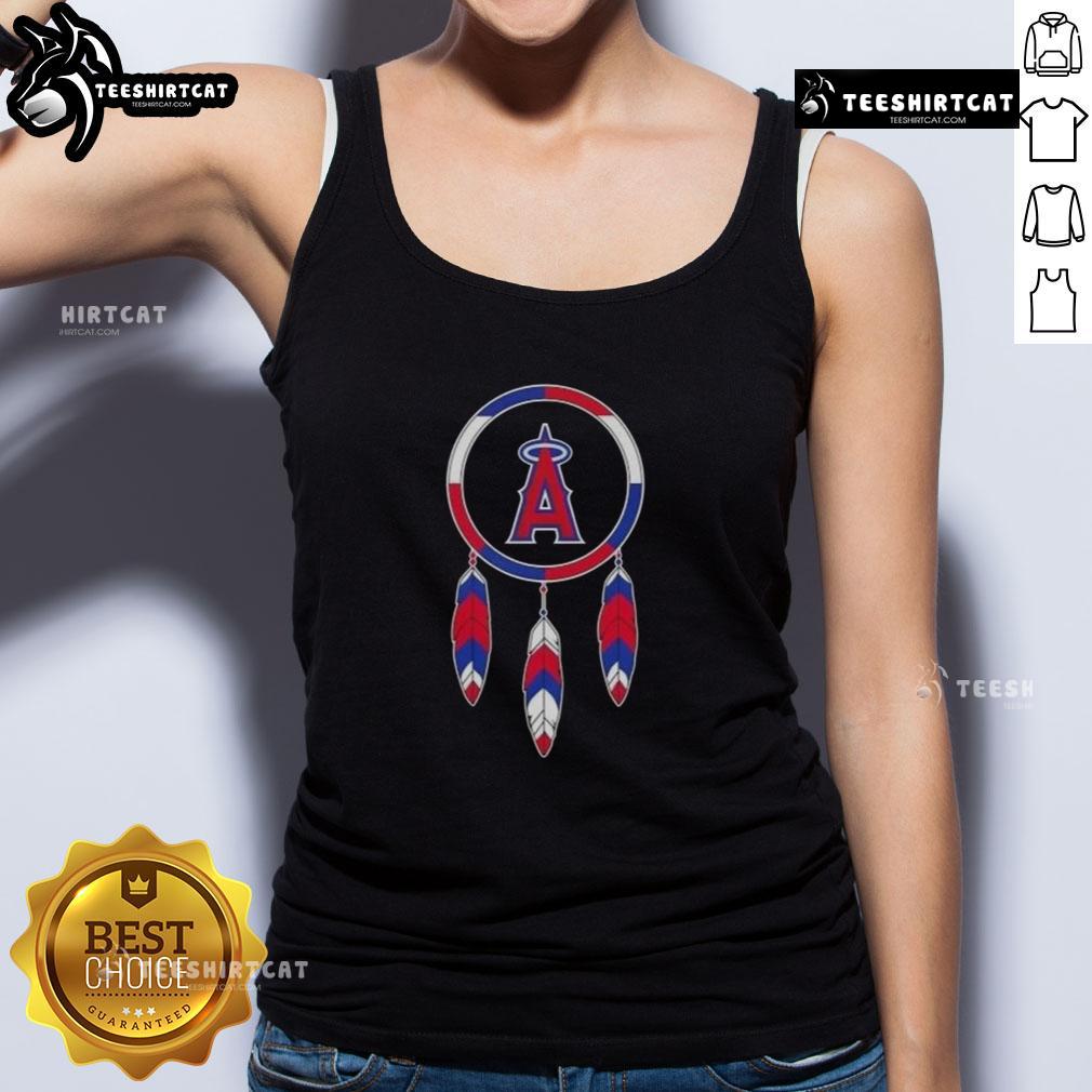 Nice Native American Indians X Los Angeles Angels Baseball Tank Top Stylish Nice Native American Indians X Los Angeles Angels baseball tank top featuring vibrant colors and unique design.