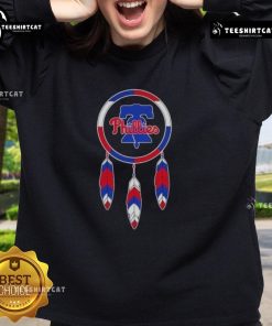 Nice Native American Indians X Philadelphia Phillies baseball sweatshirt showcasing unique design and vibrant colors.