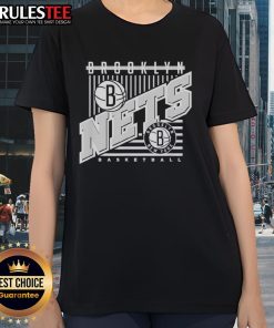 Brooklyn Nets Rise Above ladies tee showcasing team colors and logo, perfect for NBA fans and casual wear.