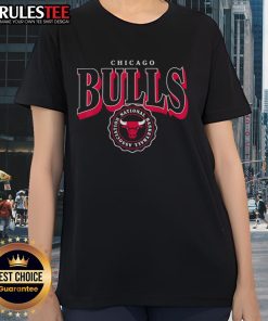 Chicago Bulls arched crest ladies tee showcasing team spirit and style for NBA fans.