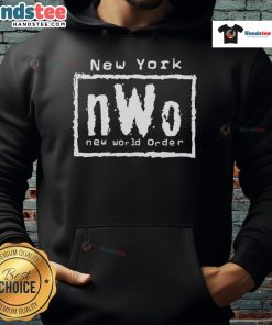 Stylish New York nWo New World Order hoodie featuring bold graphics, perfect for wrestling fans and streetwear enthusiasts.