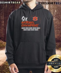 Nice Nine-Time National Champions Auburn Tigers Football Logo Hoodie showcasing team pride and style.