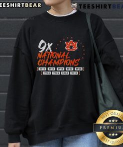 Alt Text: Auburn Tigers Football logo sweatshirt celebrating nine-time national champions, perfect for fans and alumni.