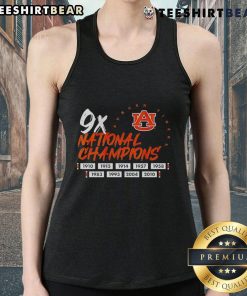 Nice Nine-Time National Champions Auburn Tigers Football Logo Tank Top showcasing team pride and athletic style.