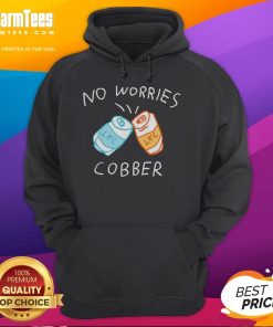 Alt Text: Cozy Nice No Worries Cobber LKC Cans Hoodie in stylish design, perfect for casual wear and relaxation.