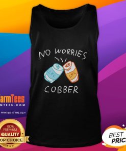 Nice No Worries Cobber LKC Cans Tank Top featuring a trendy design, perfect for casual wear and summer outings.
