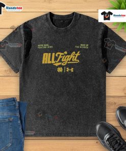 Notre Dame Fighting Irish 'Wake Up The Echoes' washed t-shirt featuring vibrant colors and iconic team logo.