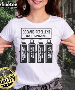 Nice Oceanic Repellent Bat Sprays Ladies Tee featuring a stylish design perfect for casual outings and bat enthusiasts.
