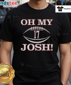 Alt Text: Nice Oh My Josh Number 17 T-Shirt featuring bold graphics and vibrant colors for stylish fans of the series.
