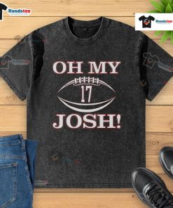 Nice Oh My Josh Number 17 washed t-shirt in soft cotton, featuring a bold graphic design and relaxed fit for casual style.