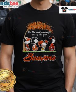 Nice Oregon State Beavers Peanuts Fall Football Halloween T-Shirt featuring festive design with beloved characters.