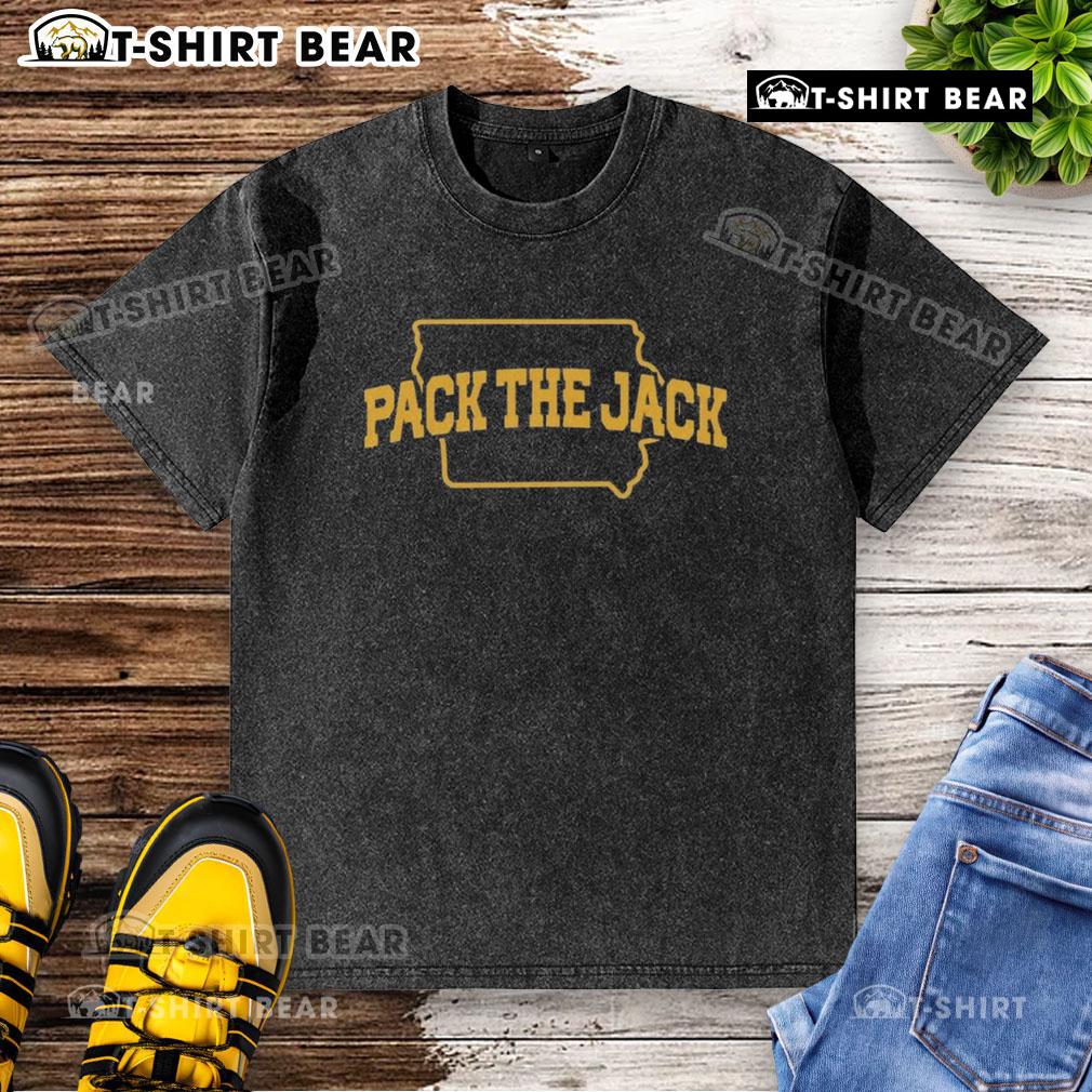 Nice Pack The Jack Iowa Hawkeyes Football Washed T Shirt Nice Pack Iowa Hawkeyes Football washed t-shirt in black, featuring team logo and comfortable fit for fans.