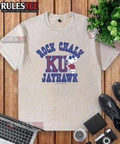 Nice Peanuts Snoopy X Rock Chalk Jayhawk washed T-shirt featuring Snoopy in a vibrant, stylish design for fans.