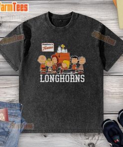 Nice Peanuts The Gang Happiness Is Texas Longhorns washed t-shirt featuring vibrant graphic design and comfortable fit.