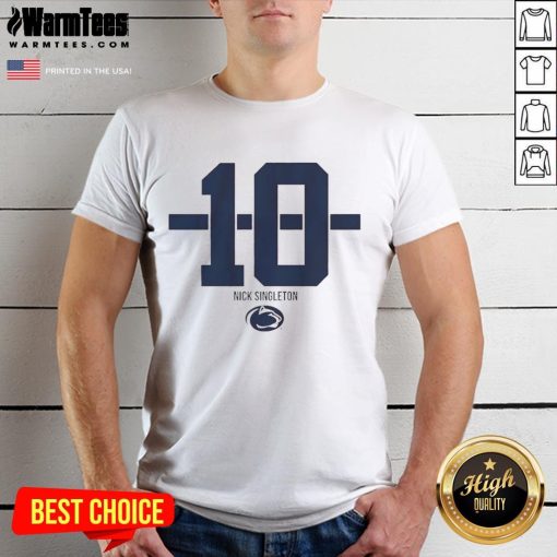Alt Text: Penn State Nittany Lions Football Nicholas Singleton Stripe T-Shirt featuring team colors and design elements.