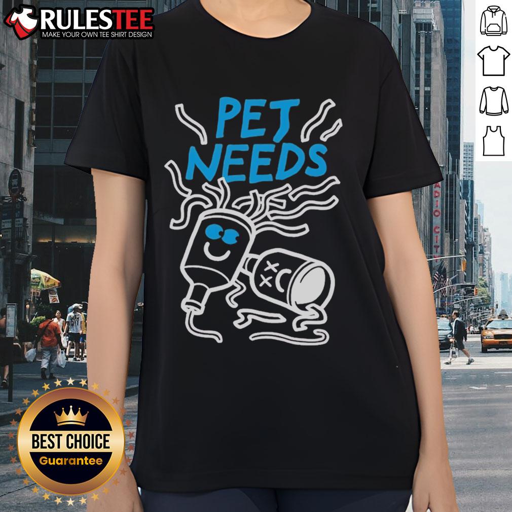 Nice Pet Needs Party Popper Ladies Tee Happy pet wearing a party popper-themed ladies tee, perfect for fun celebrations and pet-friendly events.
