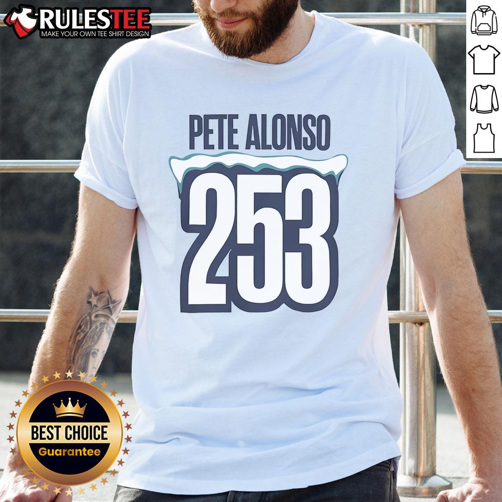 Nice Pete Alonso 253 Home Run New York Mets T Shirt Alt Text: Nice Pete Alonso 253 Home Run New York Mets T-Shirt featuring bold graphics celebrating Alonso's achievement.