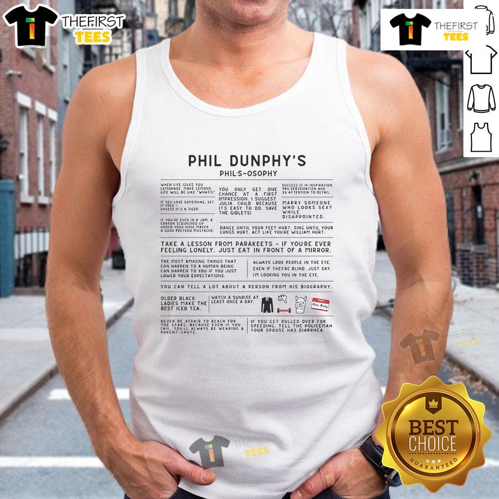 Nice Phil Dunphy'S Phil'S Osophy Tank Top Phil Dunphy's 'Phils-osophy' tank top featuring a fun design, perfect for fans of Modern Family and summer style.
