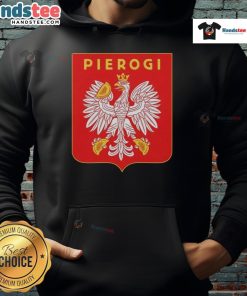 Nice Pierogi Coat of Arms logo hoodie featuring vibrant design and cozy fit, perfect for pierogi lovers.
