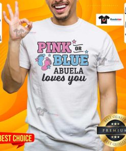 Nice pink or blue 'Abuela Loves You' T-shirt featuring a cute design, perfect for showing love to grandmothers.